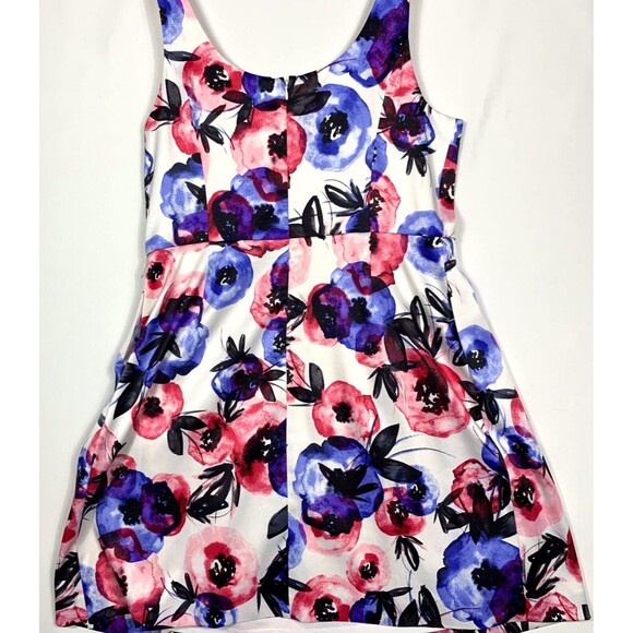 Luxe By Carmen Marc Valvo Dress Womens 16 White Pink Floral Sleeveless - Picture 8 of 8